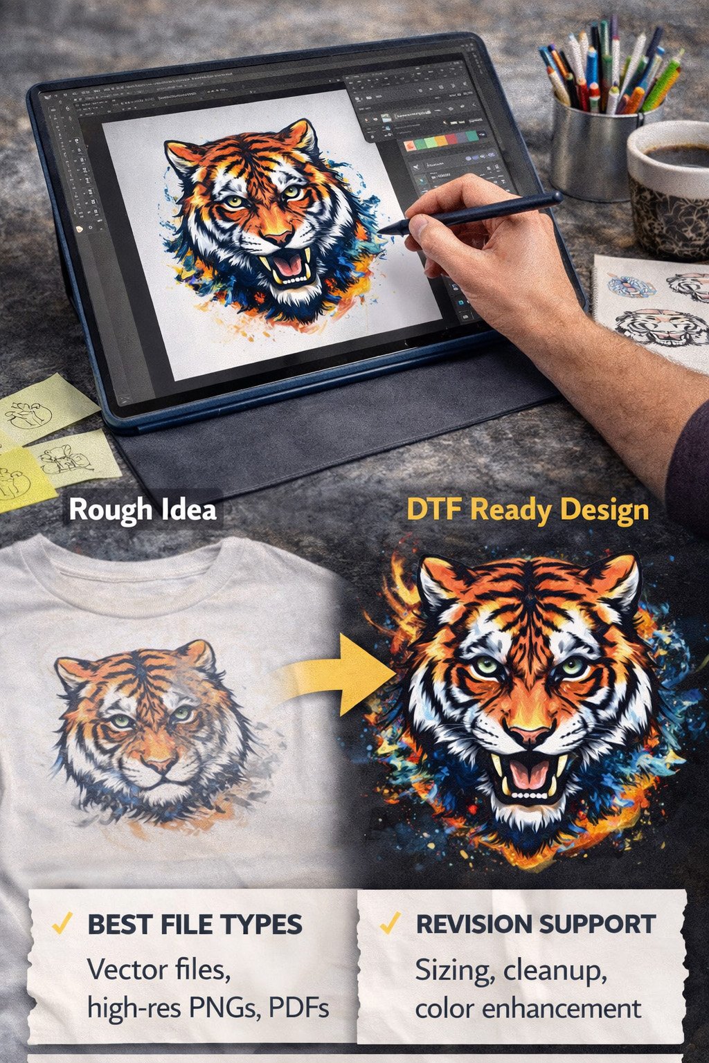 DTF printing artwork and design support