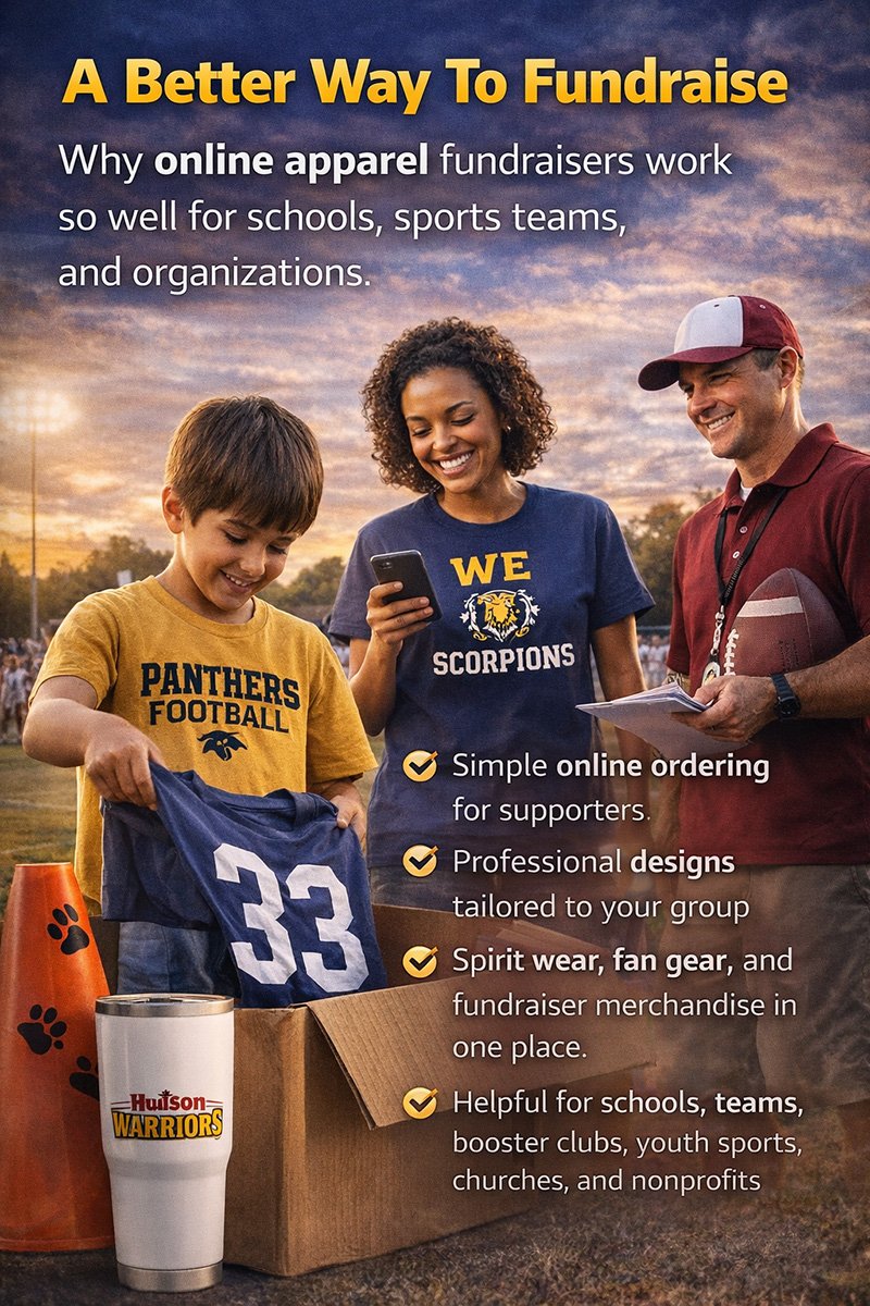 Custom fundraiser apparel and spirit wear placeholder