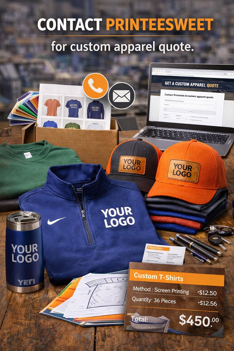 Contact Printeesweet for custom apparel quote