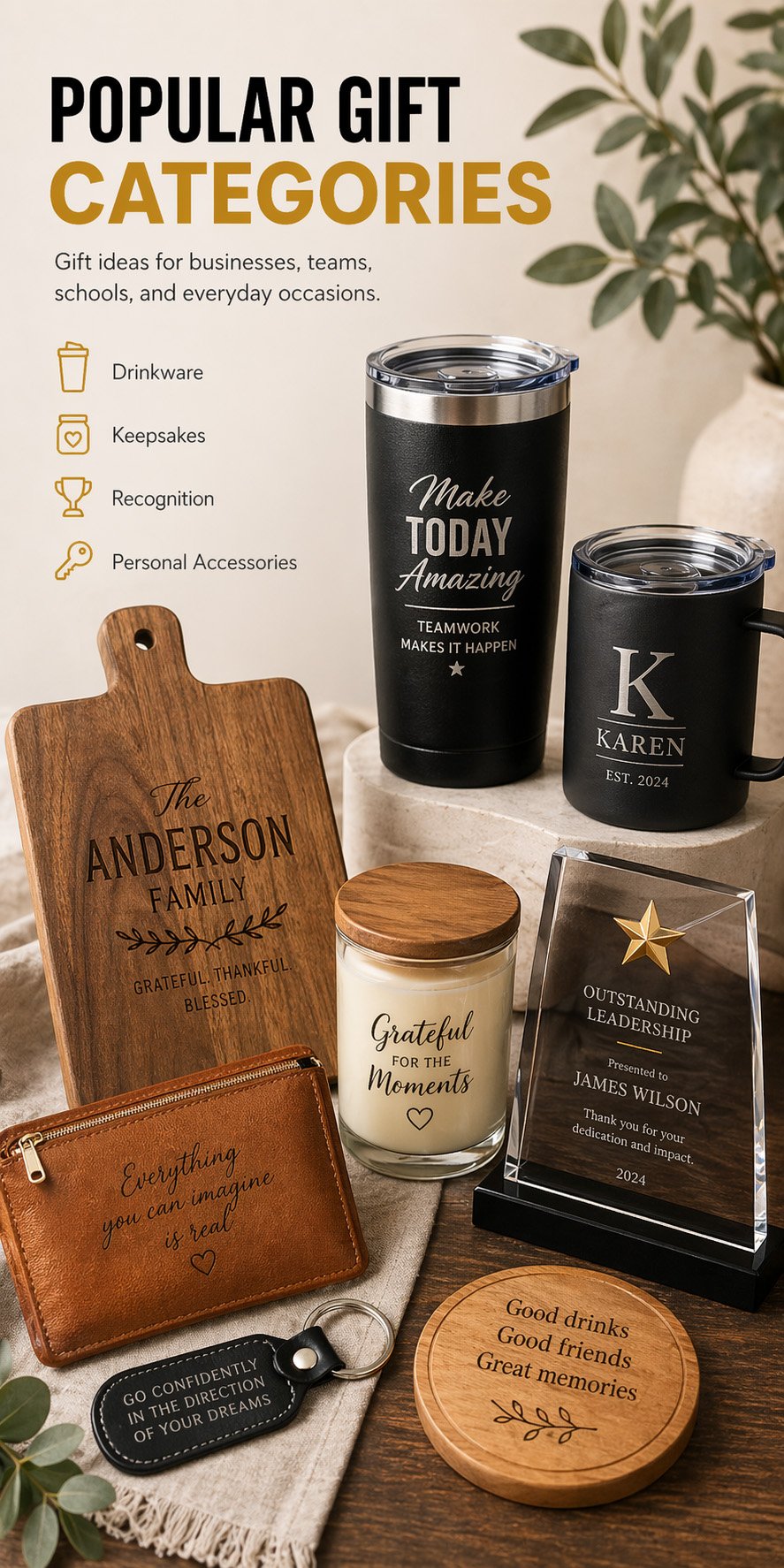 Popular personalized gift categories from Printeesweet