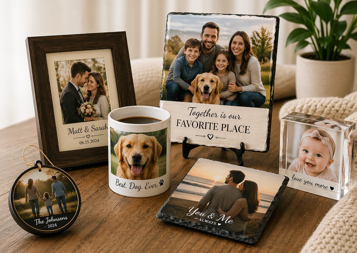 Personalized photo gifts and keepsakes