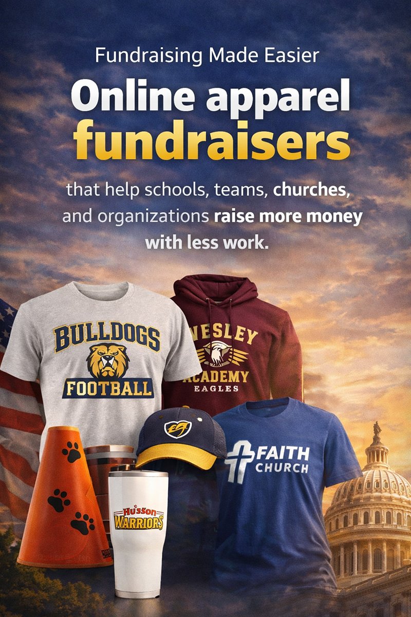 School and team fundraising apparel display placeholder