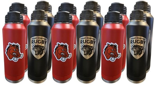 Laser etched and UV printed tumblers and drinkware
